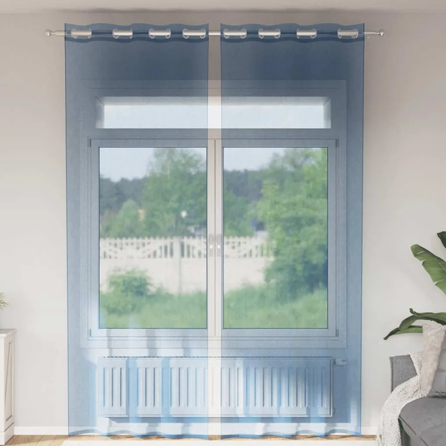 Rideaux en voile avec œillets 2 pcs bleu royal