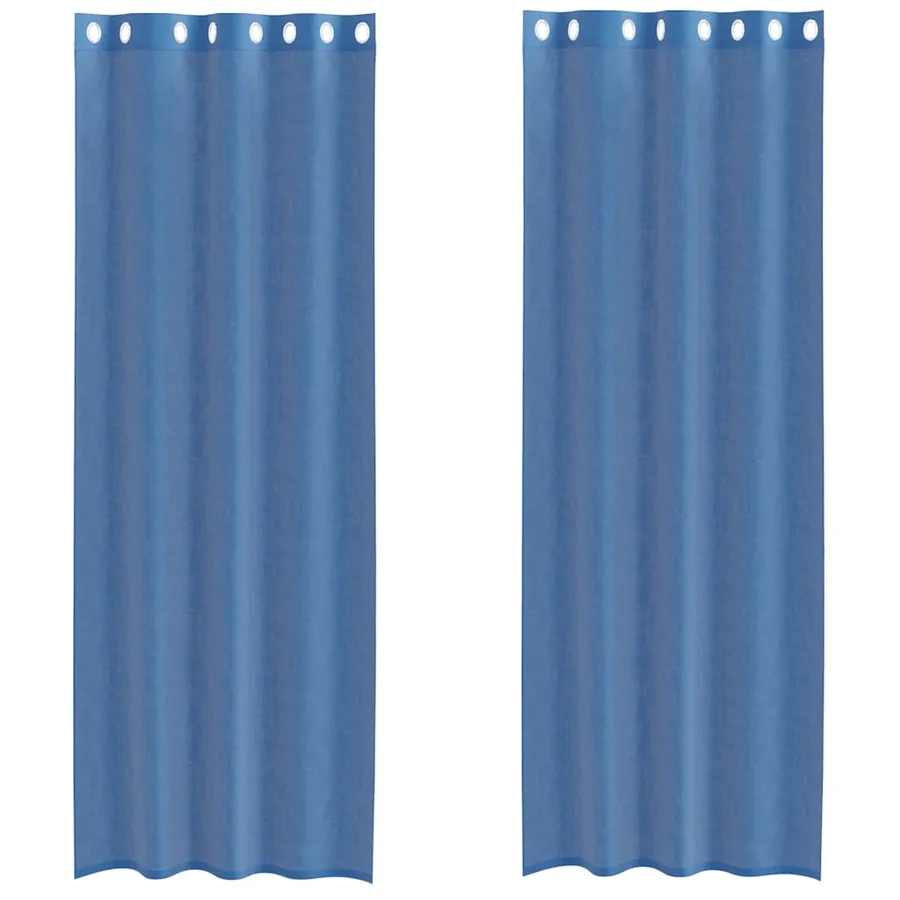 Rideaux en voile avec œillets 2 pcs bleu royal - 2