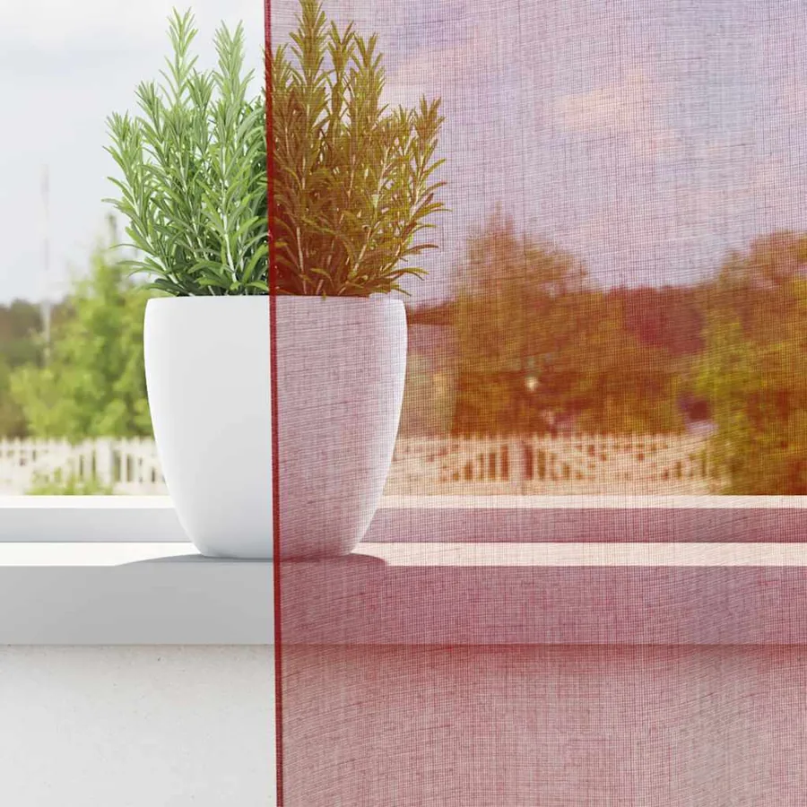 Rideaux en voile avec passe-tringles 2 pcs rouge bordeaux - 3