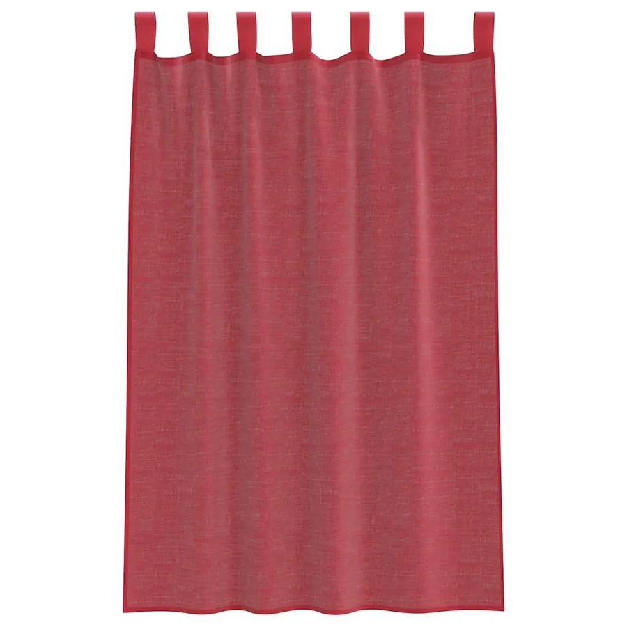 Rideaux en voile avec passe-tringles 2 pcs rouge bordeaux - 4