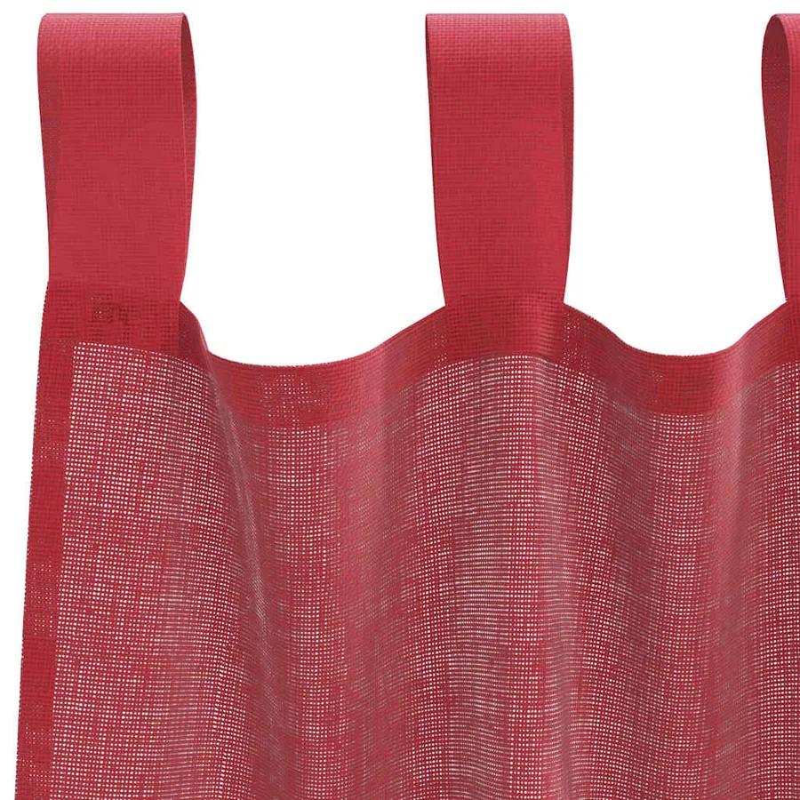 Rideaux en voile avec passe-tringles 2 pcs rouge bordeaux - 5