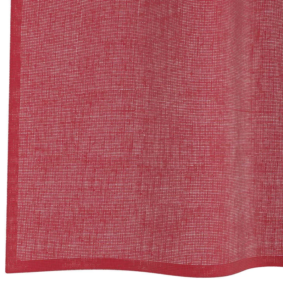 Rideaux en voile avec passe-tringles 2 pcs rouge bordeaux - 6