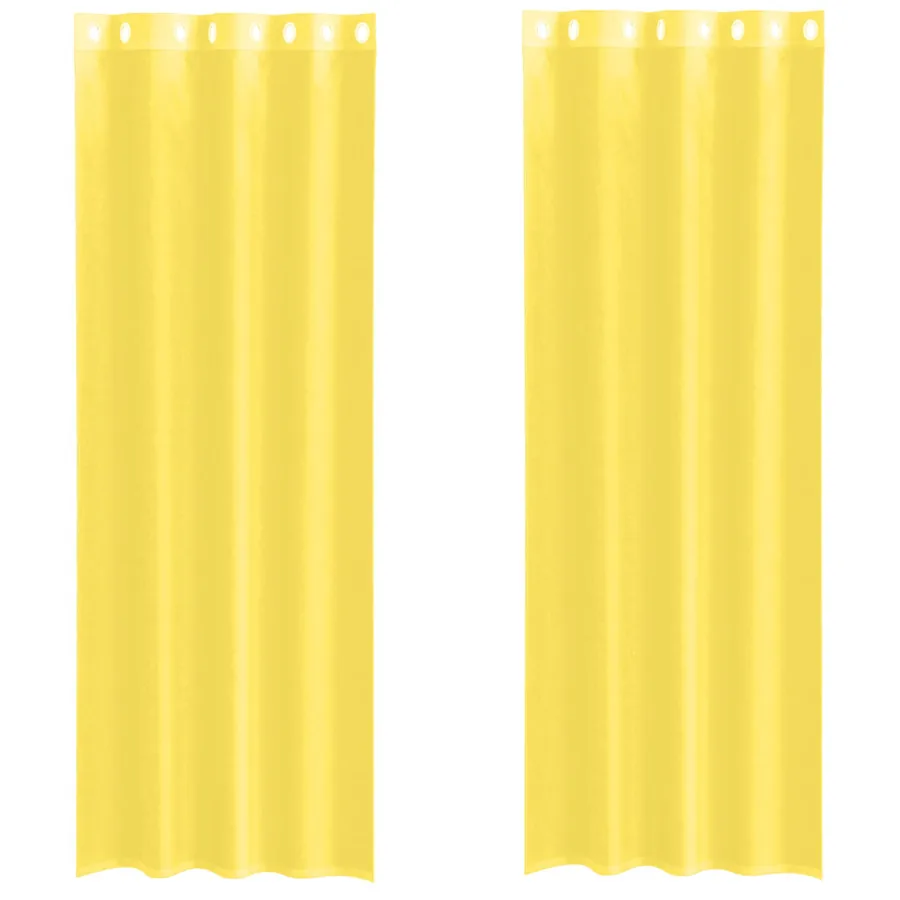Rideaux en voile avec œillets 2 pcs jaune - 2