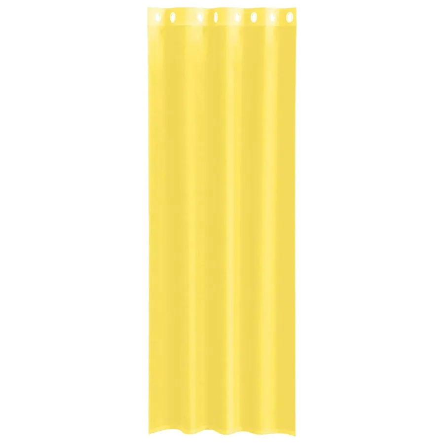 Rideaux en voile avec œillets 2 pcs jaune - 4