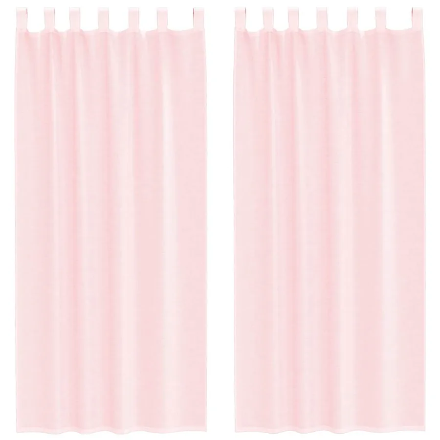 Rideaux en voile avec boucles 2 pcs rose clair 140x245 cm - 2