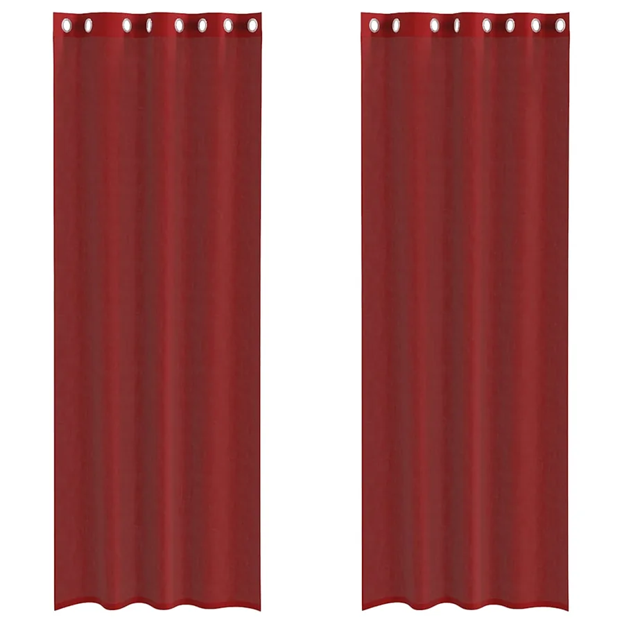 Rideaux en voile avec œillets 2 pcs rouge bordeaux - 2