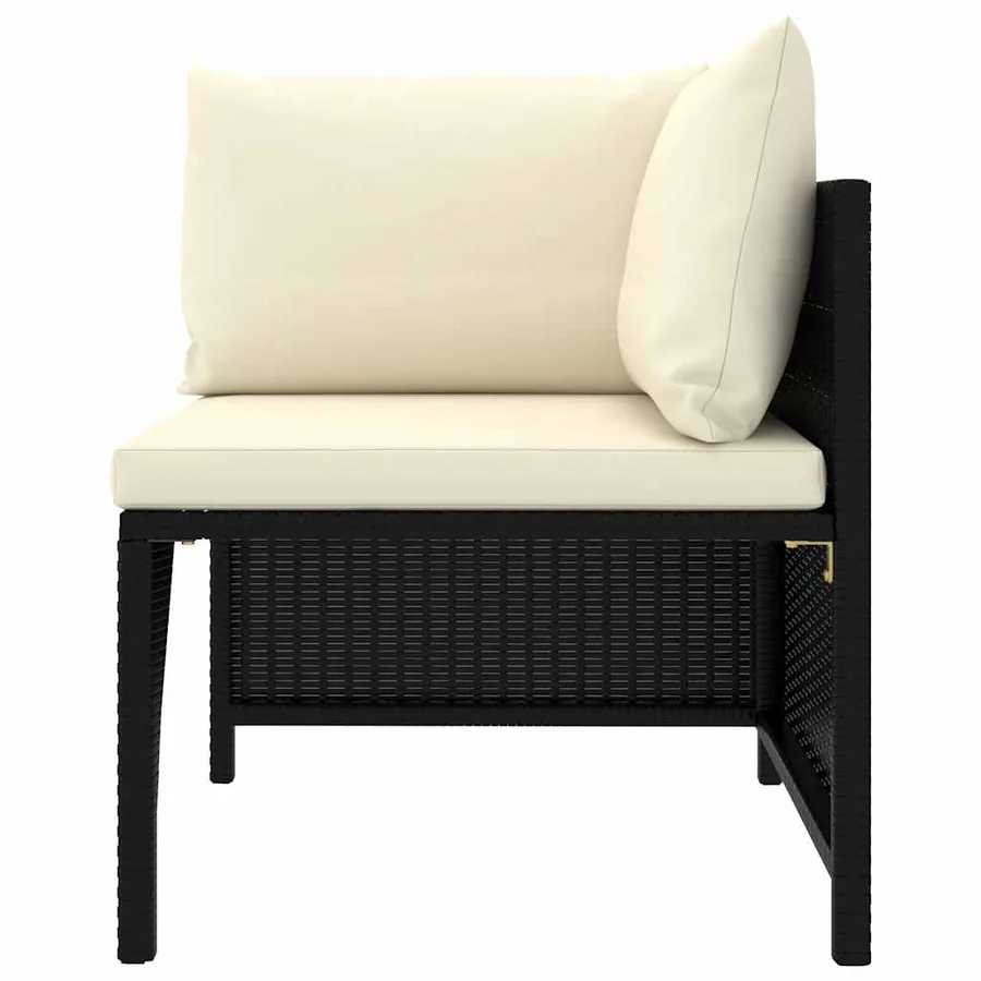Salon de jardin 7 pcs avec coussins Résine tressée Noir - 4