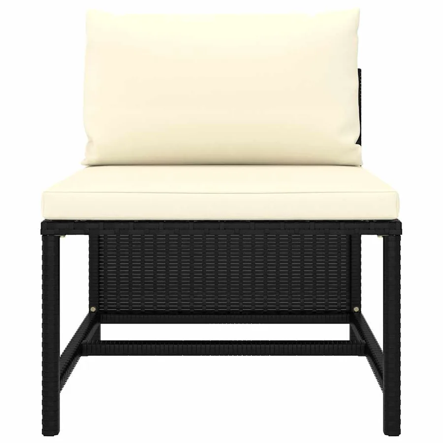 Salon de jardin 7 pcs avec coussins Résine tressée Noir - 6