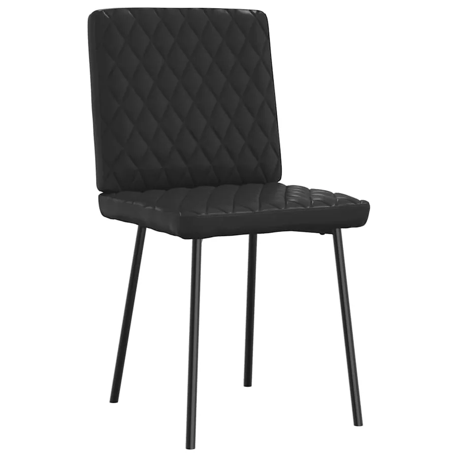 Chaises à manger lot de 4 noir similicuir - 3