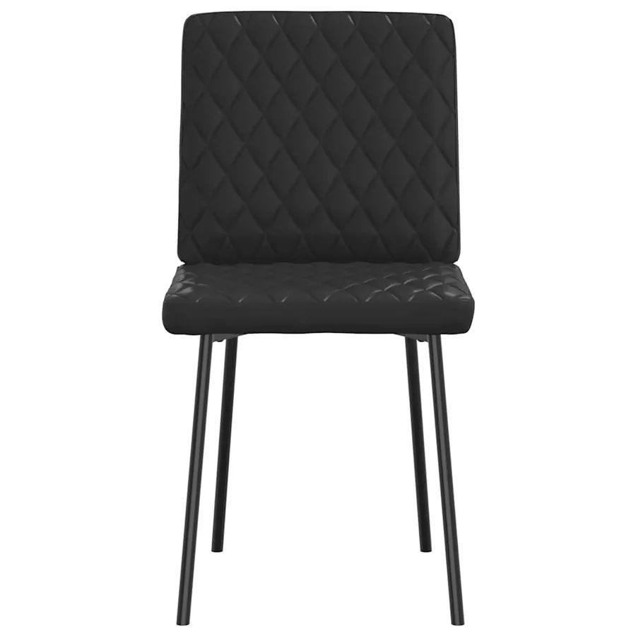 Chaises à manger lot de 4 noir similicuir - 4