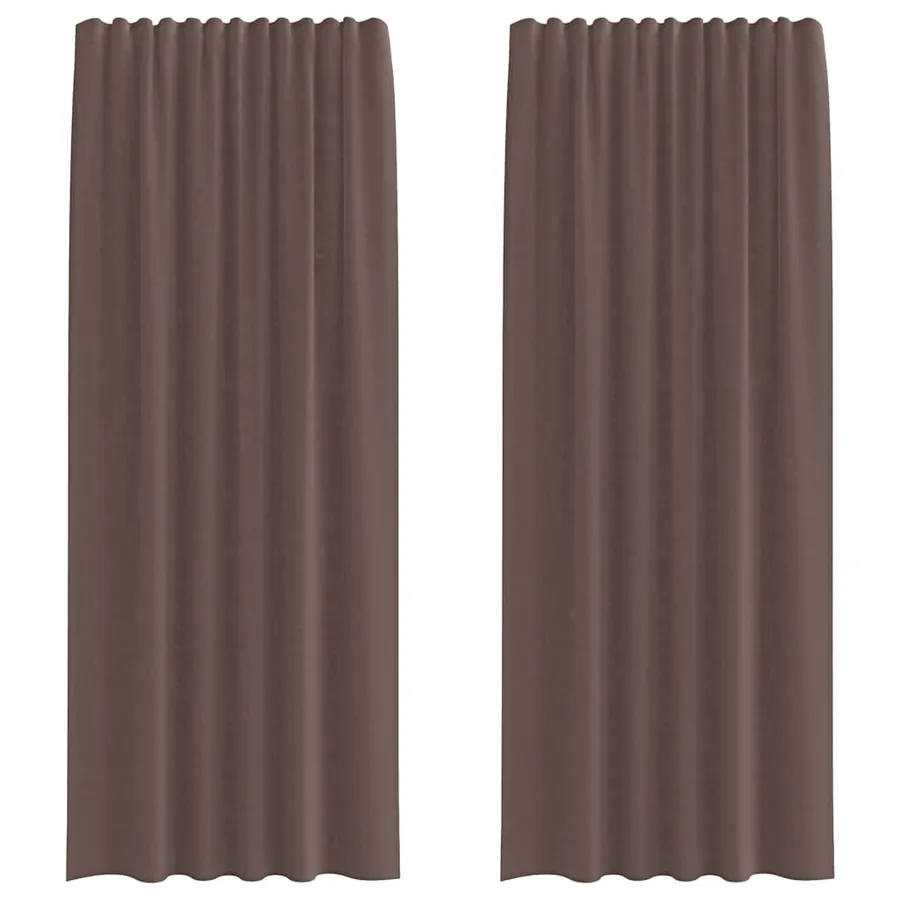 Rideaux en voile avec passe-tringles 2 pcs marron - 2