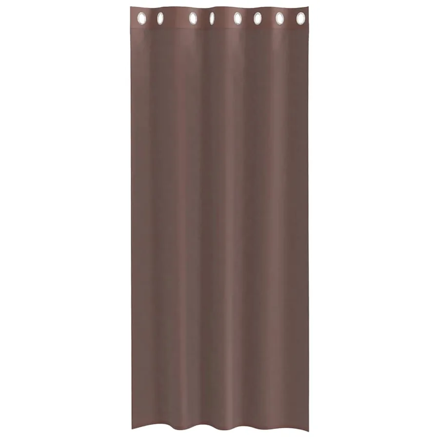 Rideaux en voile avec œillets 2 pcs marron 140x225 cm - 4