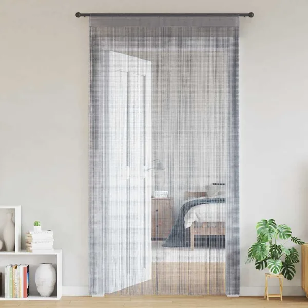 Rideau en fils 2 pcs 140 x 250 cm gris clair