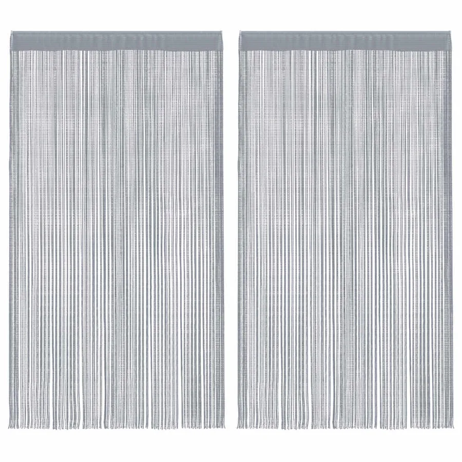Rideau en fils 2 pcs 140 x 250 cm gris clair - 2