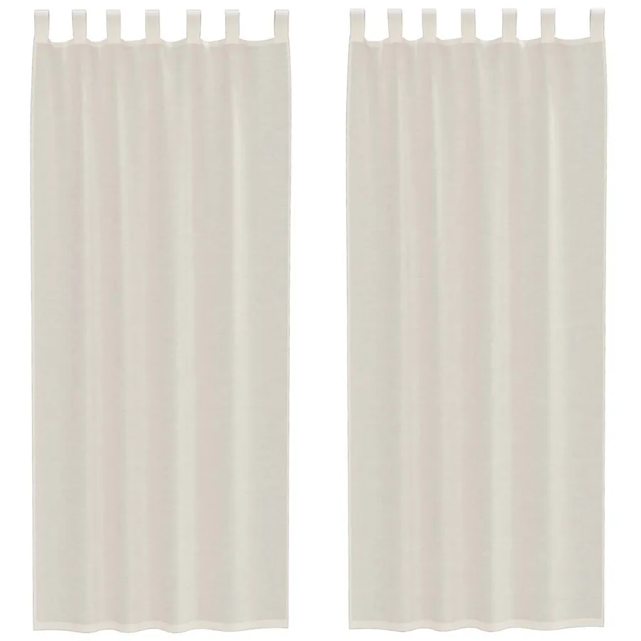Rideaux en voile avec passants 2 pcs crème - 2