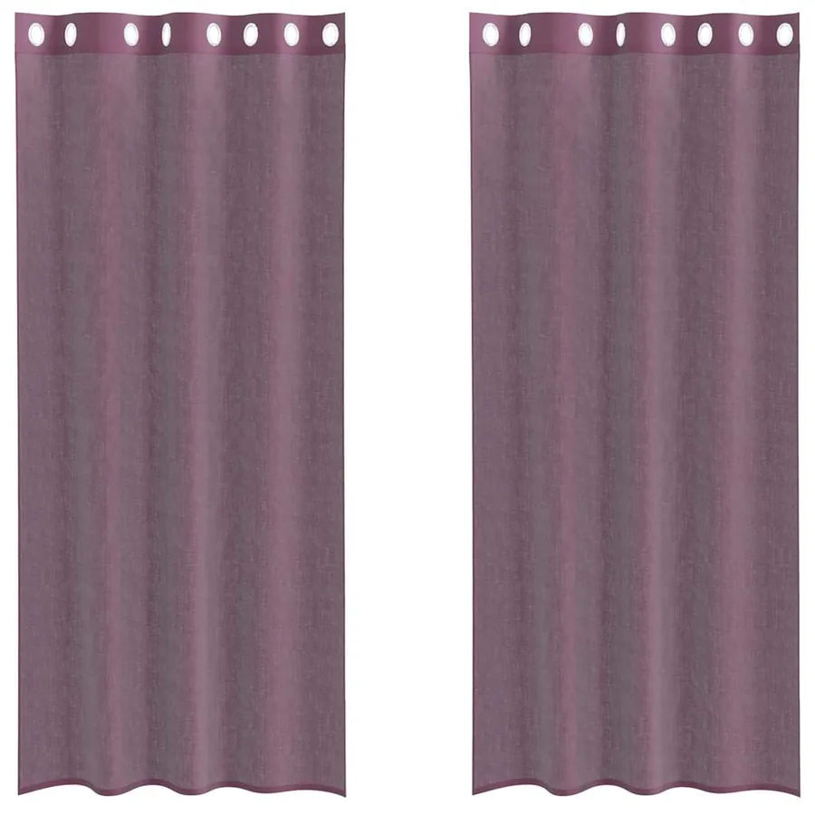 Rideaux en voile avec œillets 2 pcs violet 140x225 cm - 2
