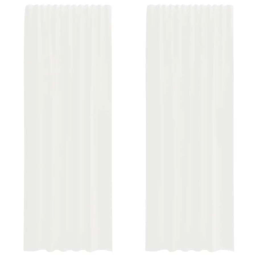 Rideaux en voile avec passe-tringles 2 pcs blanc - 2