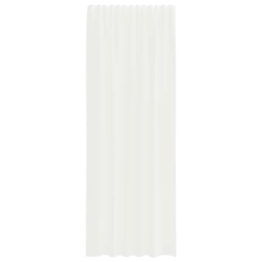 Rideaux en voile avec passe-tringles 2 pcs blanc - 4