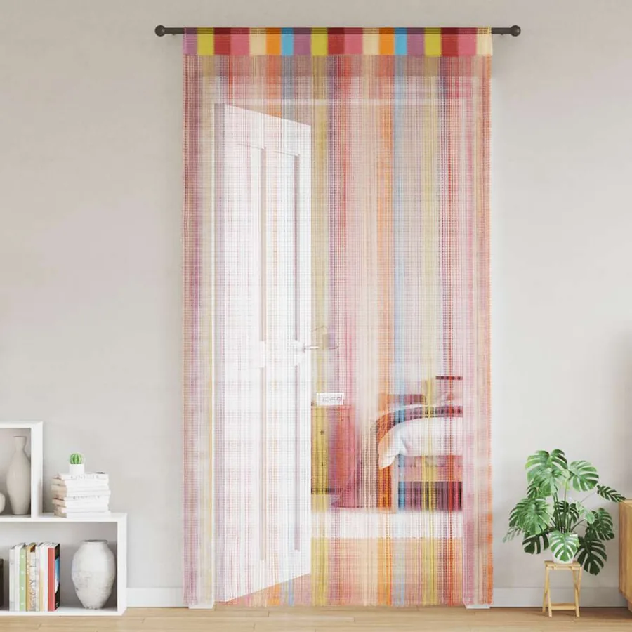 Rideau en fils 2 pcs 140 x 250 cm multicolore