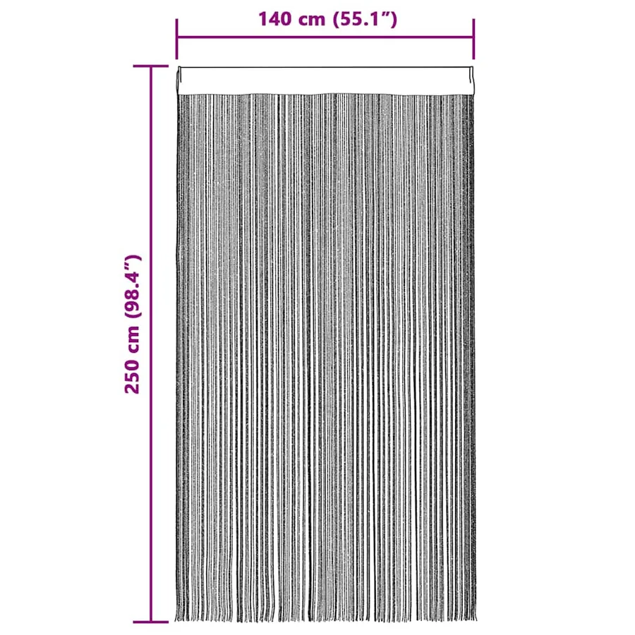 Rideau en fils 2 pcs 140 x 250 cm multicolore - 10