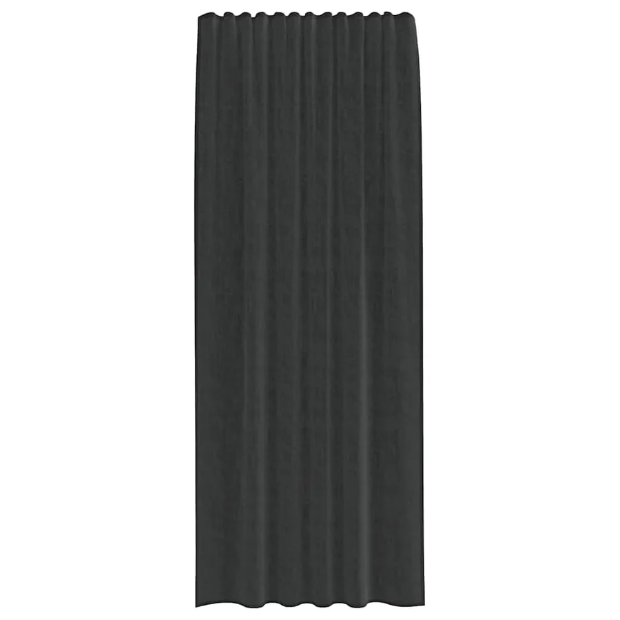 Rideaux en voile avec passe-tringles 2 pcs noir - 4