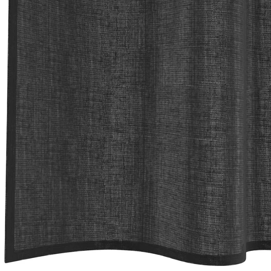 Rideaux en voile avec passe-tringles 2 pcs noir - 6