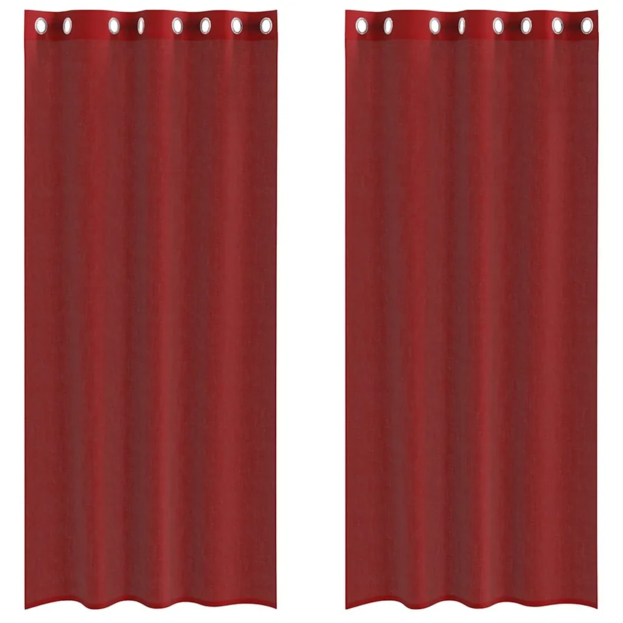 Rideaux en voile avec œillets 2 pcs rouge bordeaux - 2