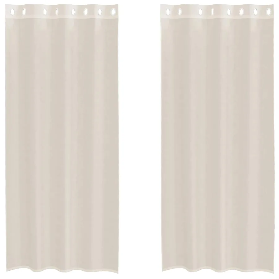 Rideaux en voile avec œillets 2 pcs crème 140x225 cm - 2