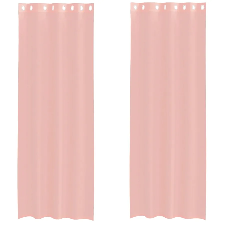 Rideaux en voile avec œillets 2 pcs rose 140x260 cm - 2