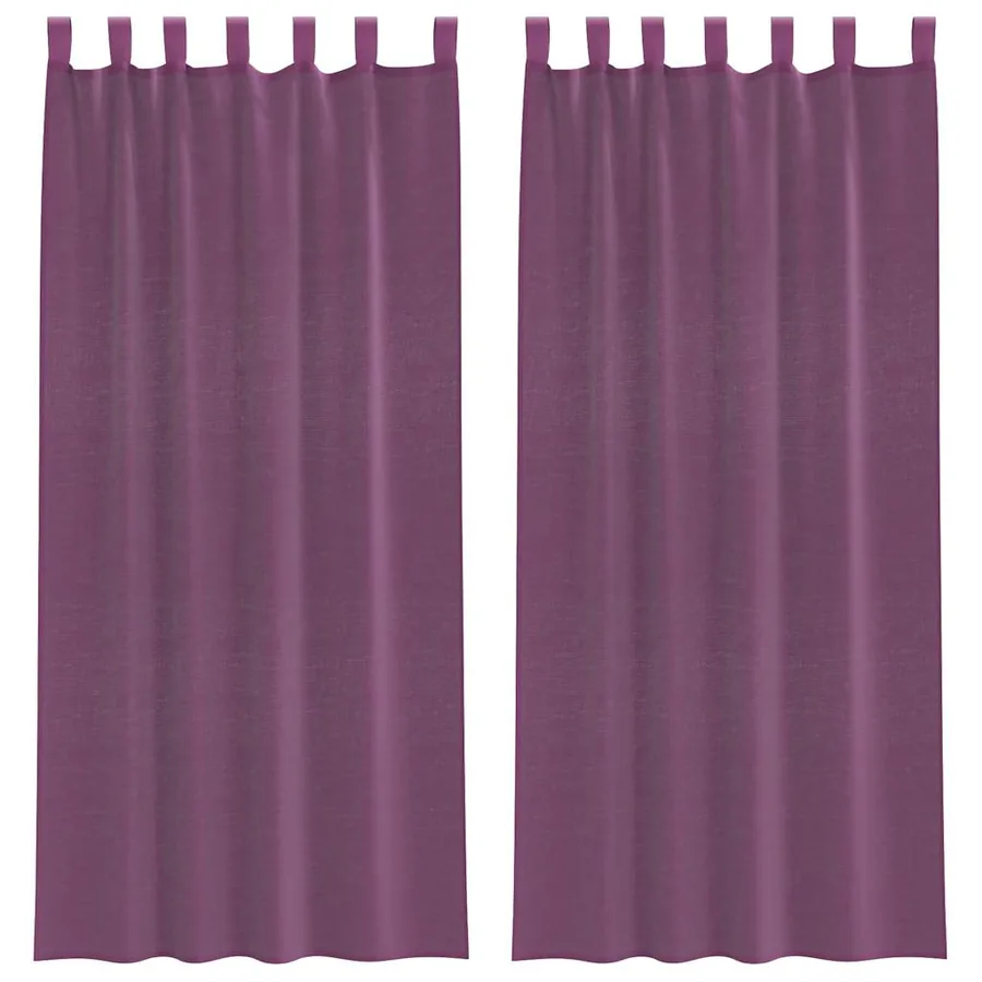 Rideaux en voile avec boucles 2 pcs violet 140x225 cm - 2