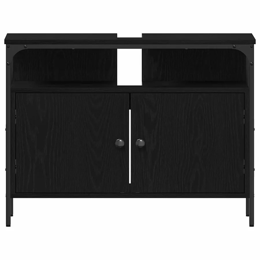 Meubles de salle de bain 3 pcs Noir Bois d'ingénierie - 8