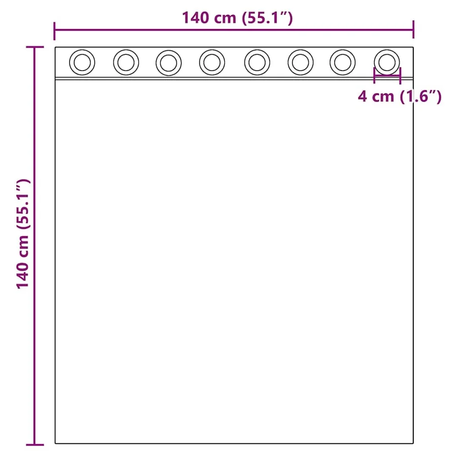 Rideaux en voile avec œillets 2 pcs violet 140x140 cm - 8