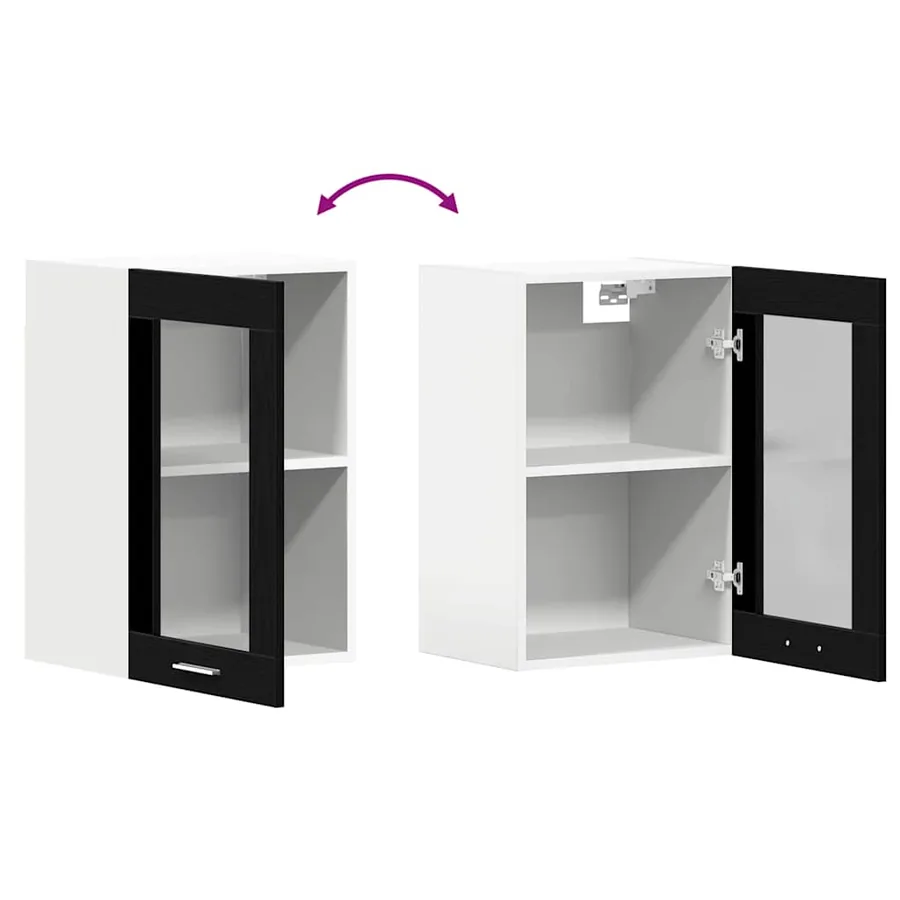 Vitrine suspendue en chêne noir 40x31x60 cm bois d'ingénierie - 9