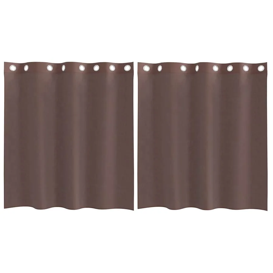 Rideaux en voile avec œillets 2 pcs marron 140x140 cm - 2