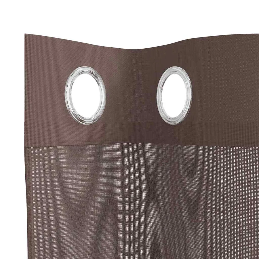Rideaux en voile avec œillets 2 pcs marron 140x140 cm - 5