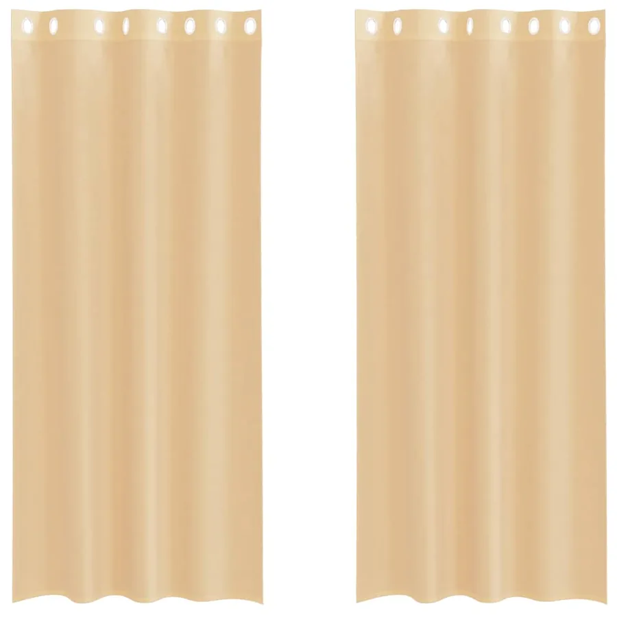 Rideaux en voile avec œillets 2 pcs sable - 2