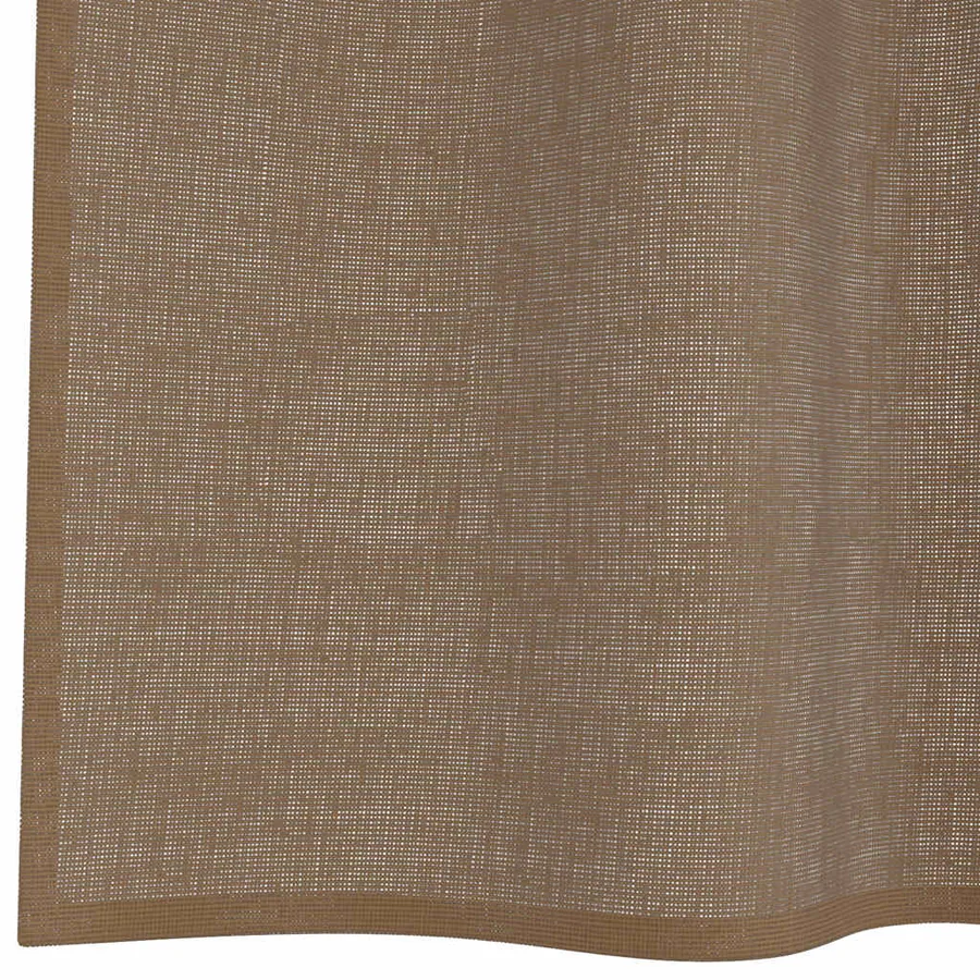 Rideaux en voile avec œillets 2 pcs marron clair - 6