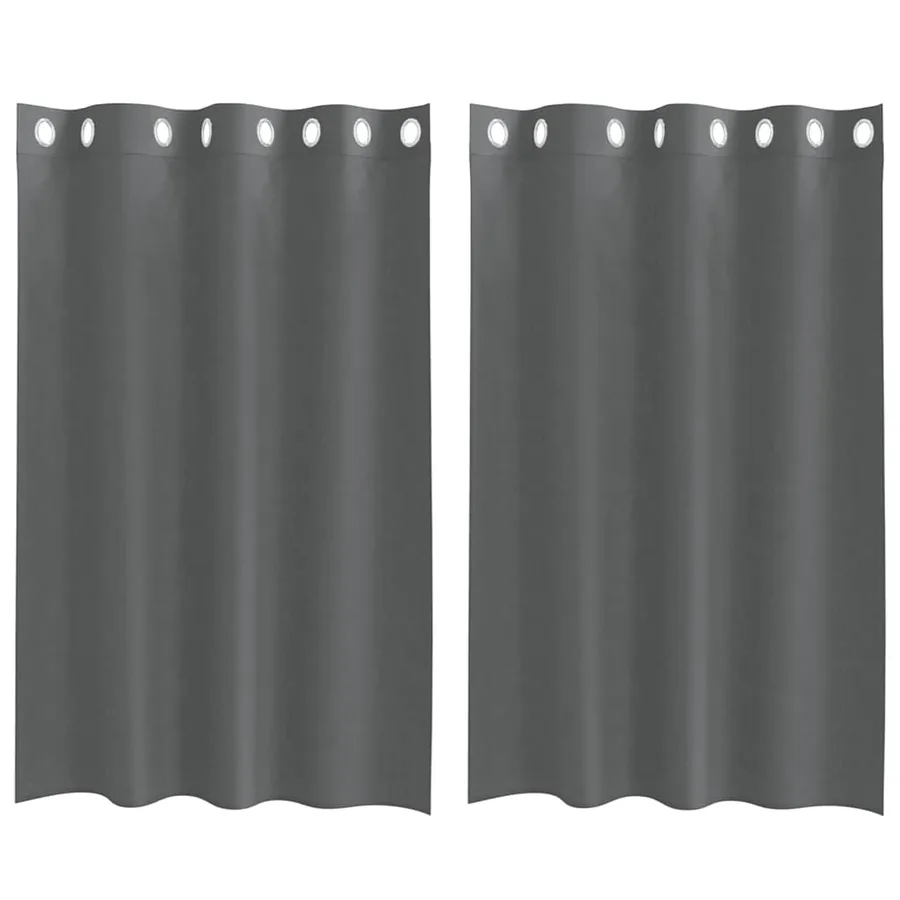 Rideaux en voile avec œillets 2 pcs gris foncé 140x175 cm - 2
