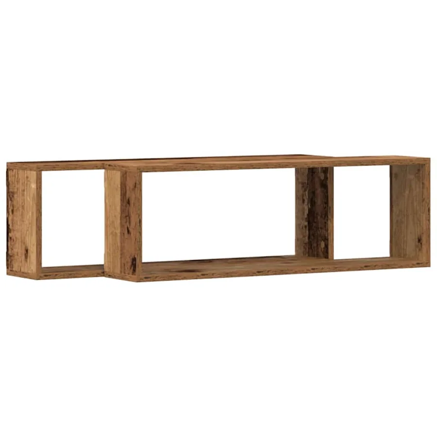 Étagères Murales avec étagère 2 pcs Bois ancien 80 x 15 x 26 cm - 2