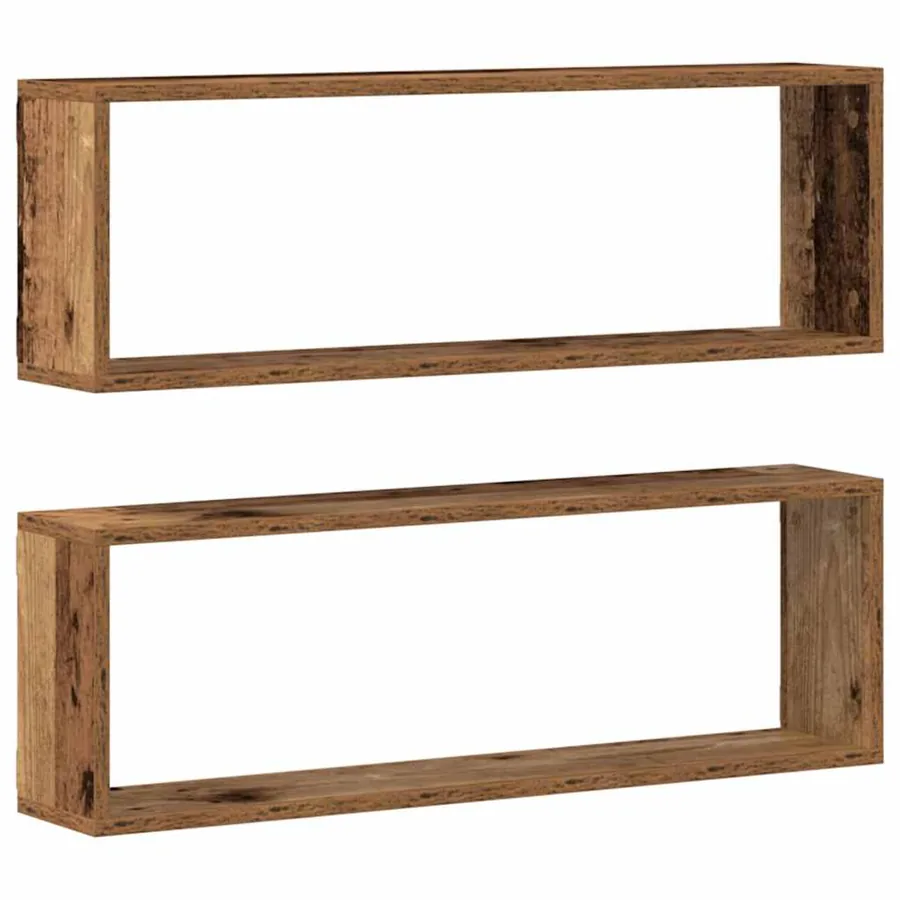 Étagères Murales avec étagère 2 pcs Bois ancien 80 x 15 x 26 cm - 6