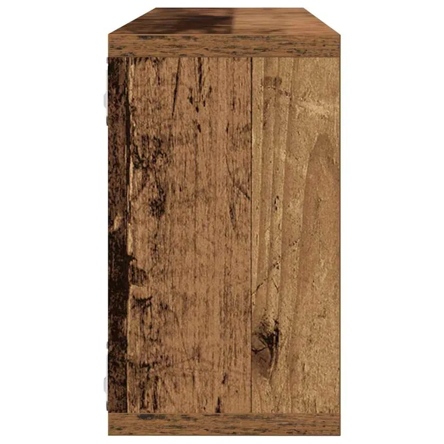 Étagères Murales avec étagère 2 pcs Bois ancien 80 x 15 x 26 cm - 9