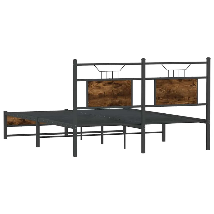 Cadre de lit sans matelas chêne fumé 150x200 cm bois ingénierie - 8