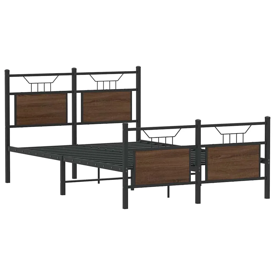 Cadre de lit sans matelas chêne marron 120x200 cm - 3