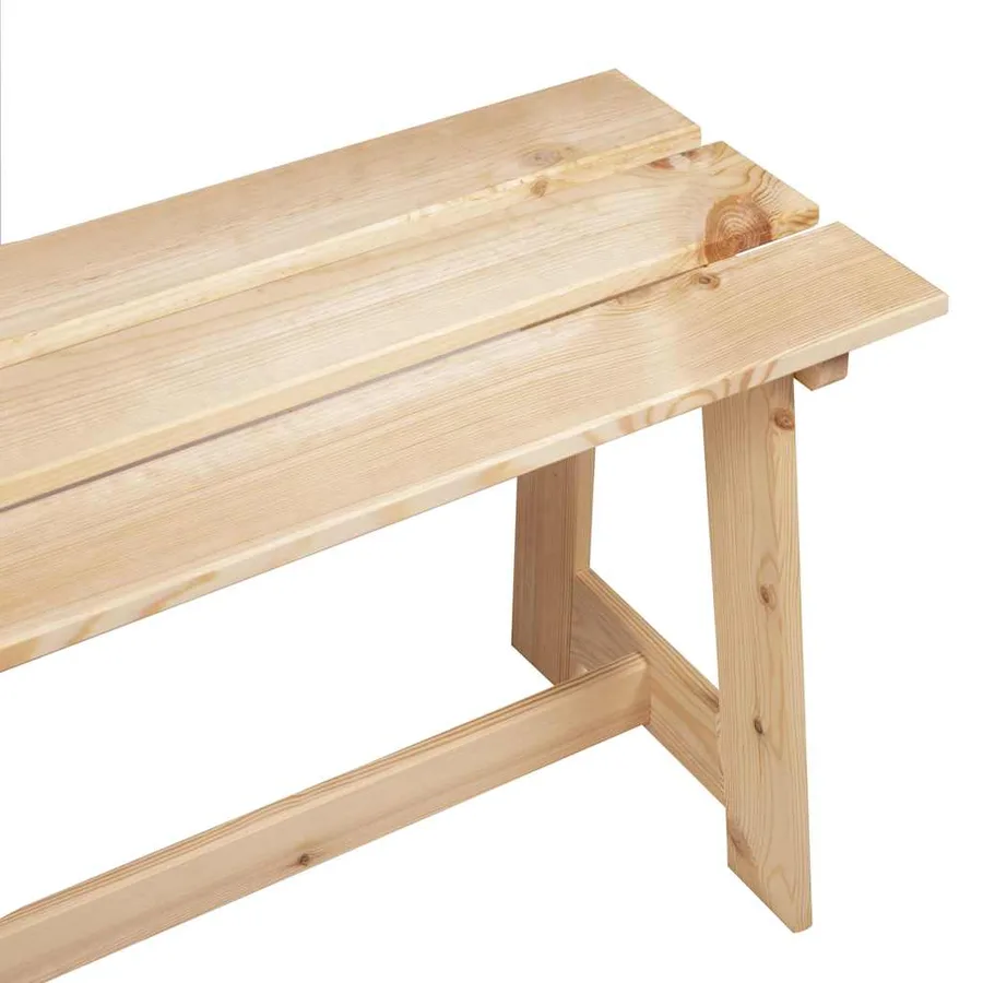 Banc extérieur Naturel 119 x 37 x 47 cm Bois de pin massif - 7