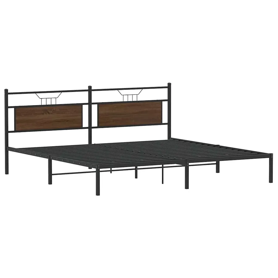Cadre de lit sans matelas chêne marron 200x200 cm - 3