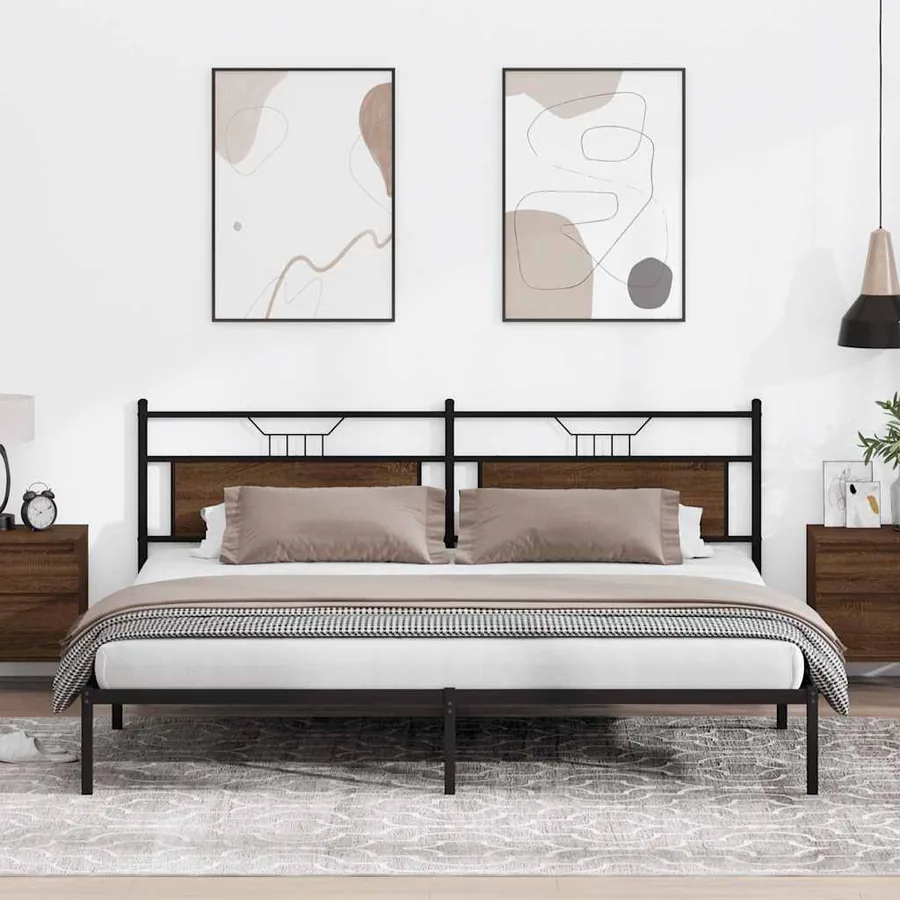 Cadre de lit sans matelas chêne marron 200x200 cm - 4