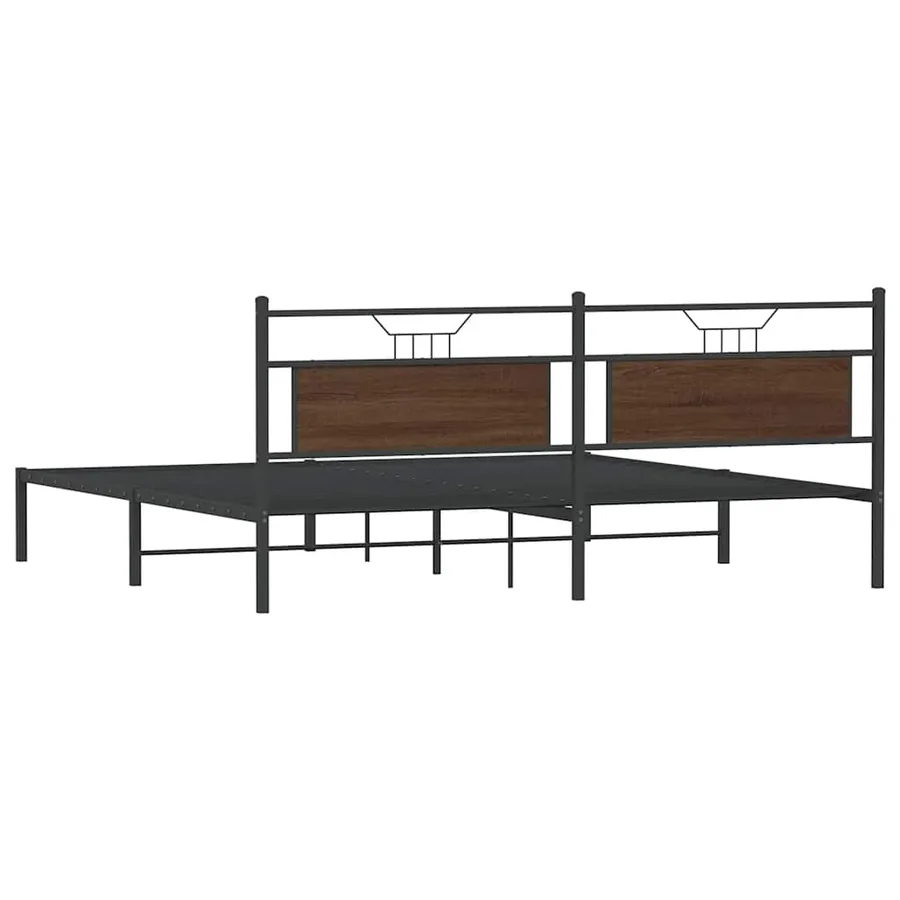 Cadre de lit sans matelas chêne marron 200x200 cm - 8