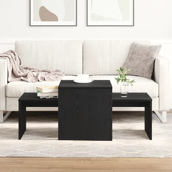Tables gigognes Chêne noir 100 x 48 x 40 cm Bois d'ingénierie