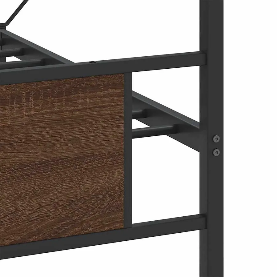 Cadre de lit en métal sans matelas chêne marron 180x200 cm - 10