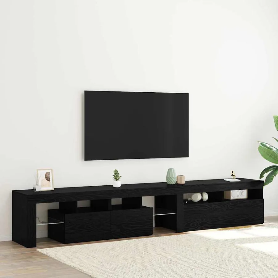Meuble TV 2 pcs Chêne noir 230 x 36,5 x 40 cm Bois d'ingénierie